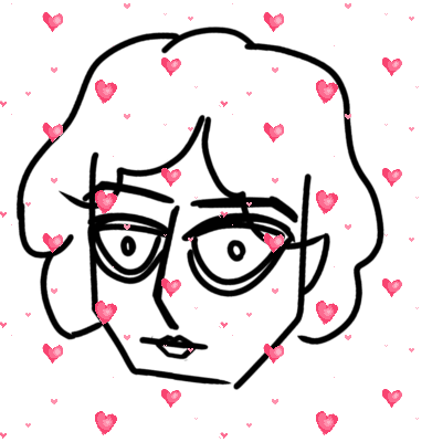 a quick selfportrait of myself with animated hearts